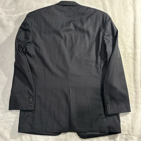 Polo Ralph Lauren Mens 44‎ L Wool Blazer Sport Coat Jacket Gray Striped - Picture 7 of 7
